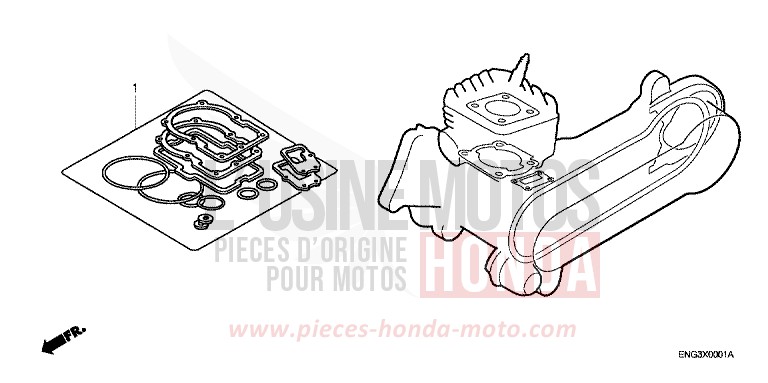 TROUSSE DE JOINT de CR80R "Grandes Roues" NEUCLEAR RED (R177) 1999
